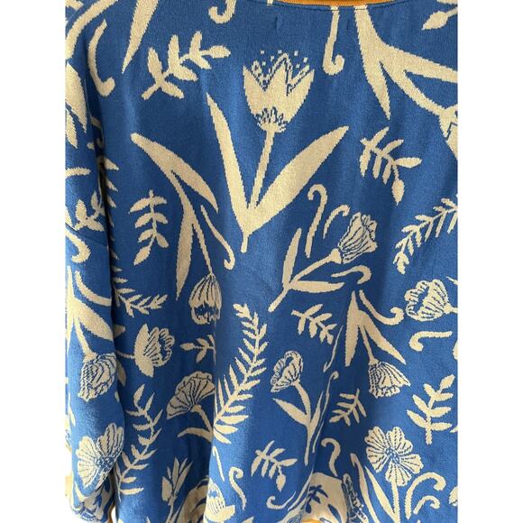 Gudren Sjoden Women's XL Pullover Sweater Blue Pattern 100% Recyclable Cotton - Picture 6 of 6